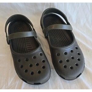Crocs Classic Mary Jane Clog Slip On Comfort Shoes Brown Size 6